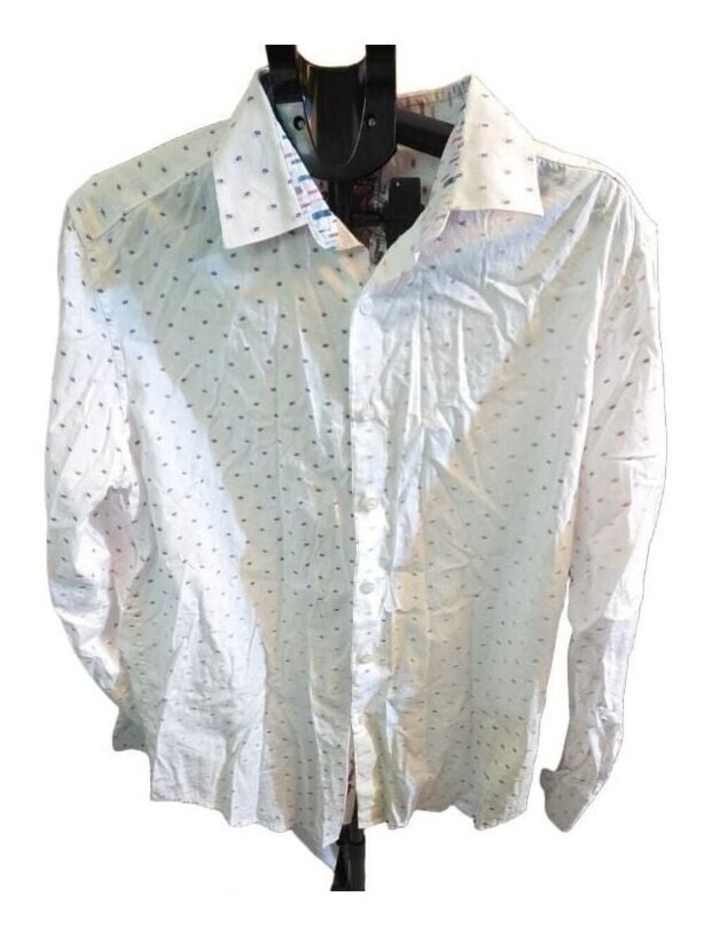 Robert Graham White Dotted Pattern Long Sleeve Button-Down Shirt